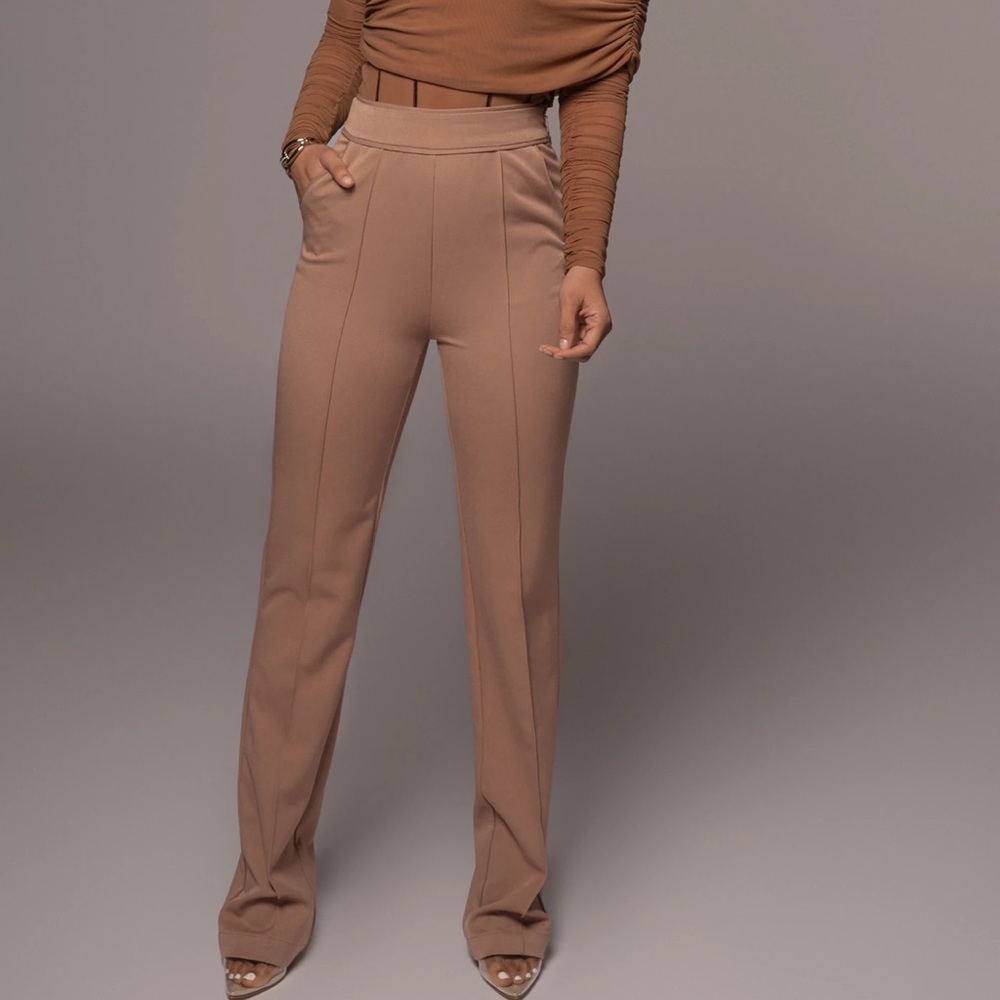 TAN PALOMA TAILORED TROUSERS